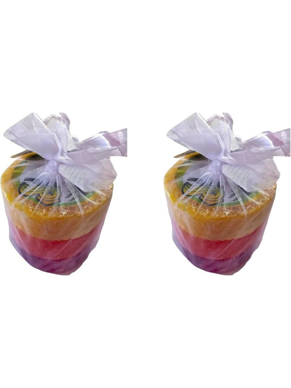 Tropical Loofah Soap Set - 6 Bars in Plumeria, Persimmon, Pineapple Scents